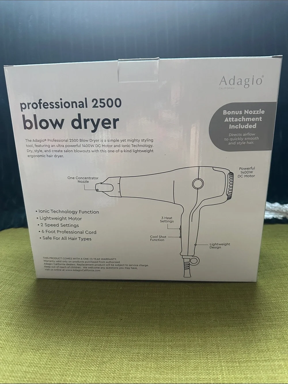 NEW Adagio Professional 2500 Blow Dryer